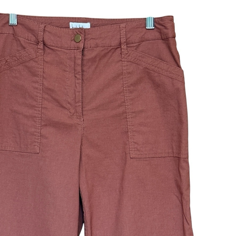 Nicole Miller Wide Leg Crop Pant. Cotton Rayon Blend. Terra Cotta Size 6 #1409 - Picture 5 of 8